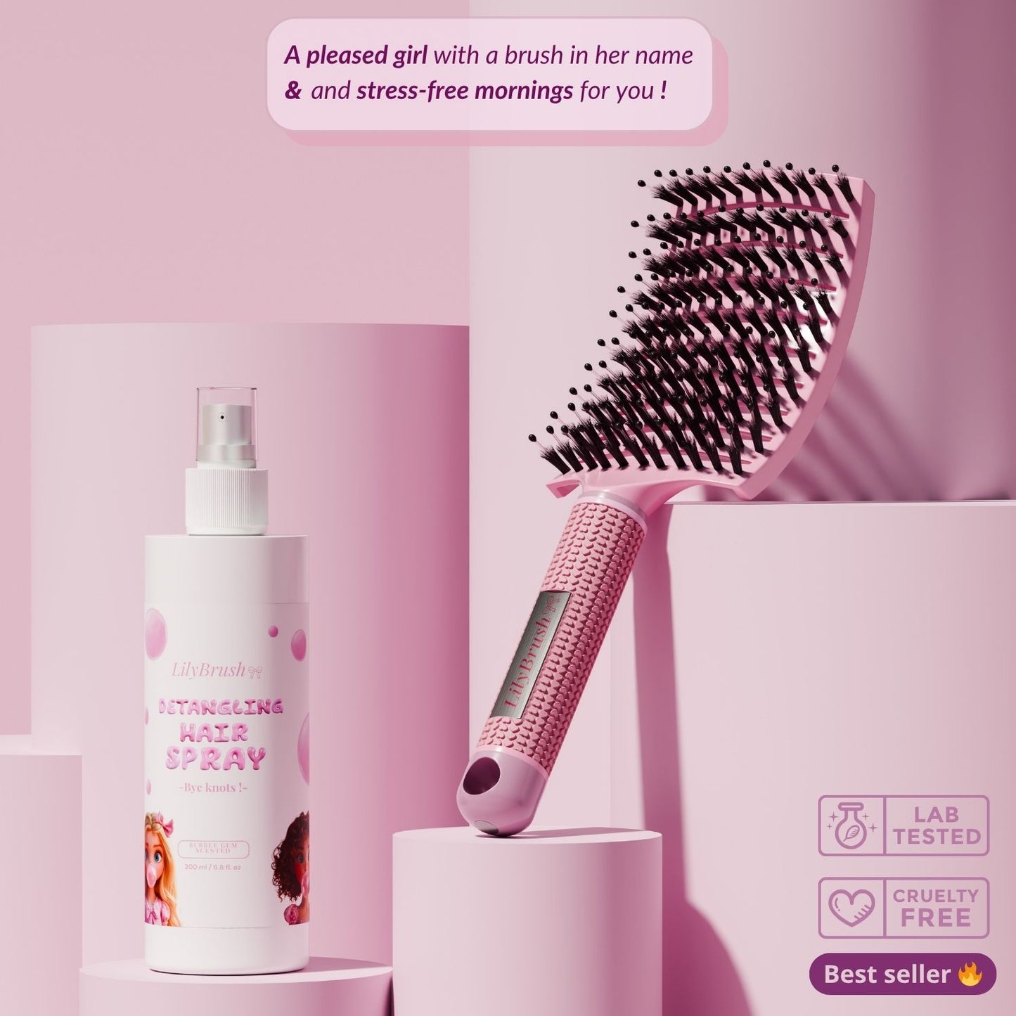 No More Tears & Tangles Set – Brush + Spray