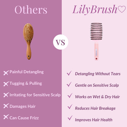 Daily Detangling Magic Brush Set & Handmade Bow